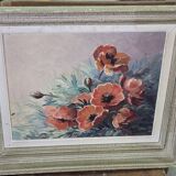 Oil on canvas – Bouquet of poppies – signed (to be deciphered) – 20th century