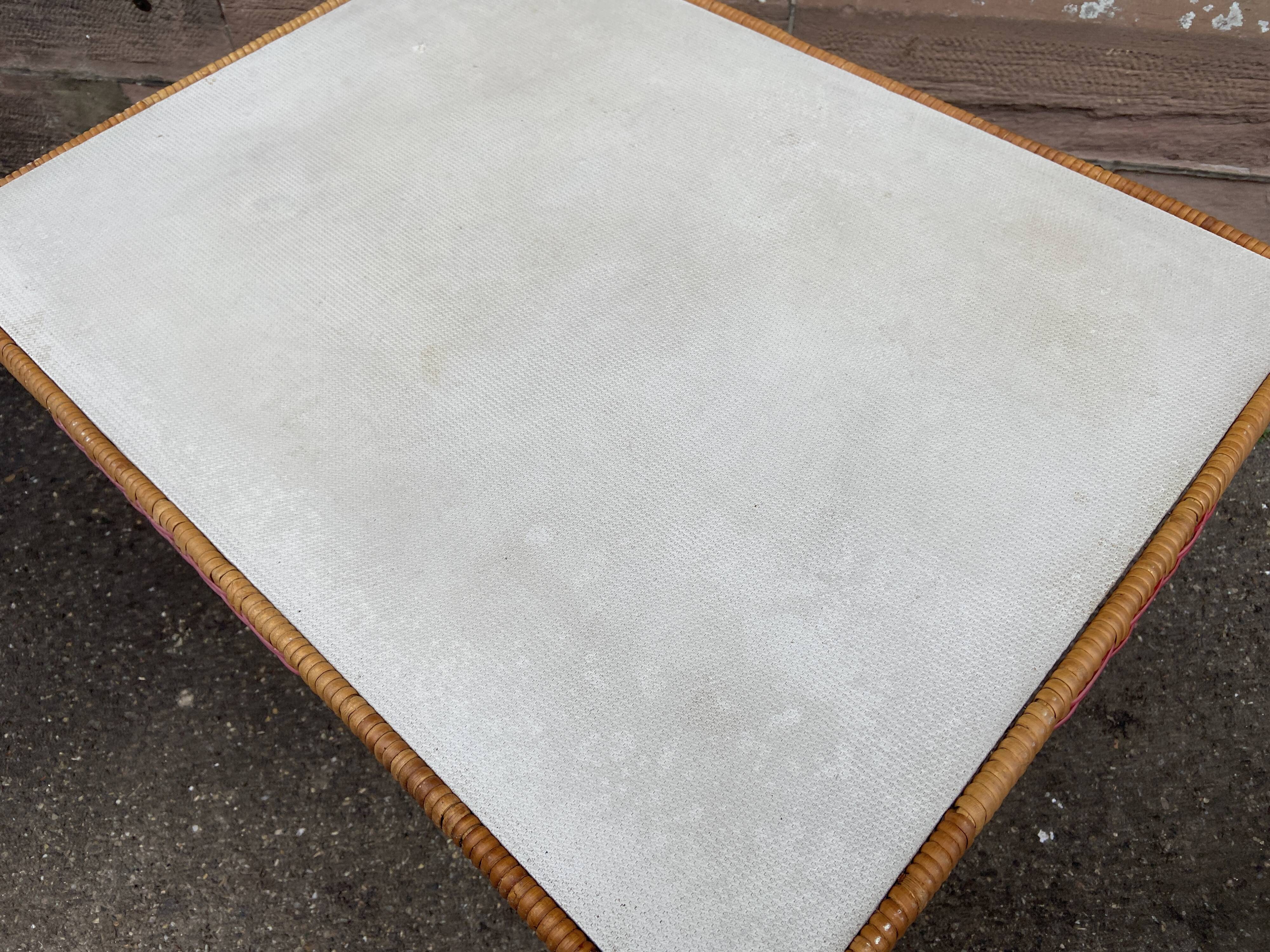 Vintage bamboo & rattan table 1950