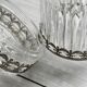 Condiment pot, crystal and metal sugar bowl.