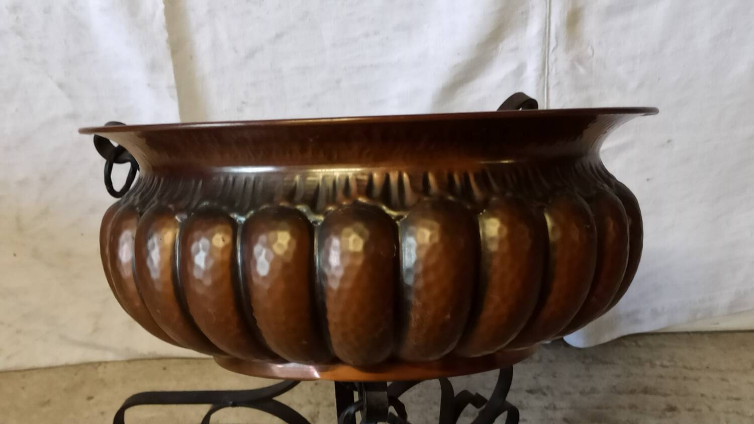 Lilium Italy plant holder in copper and wrought iron