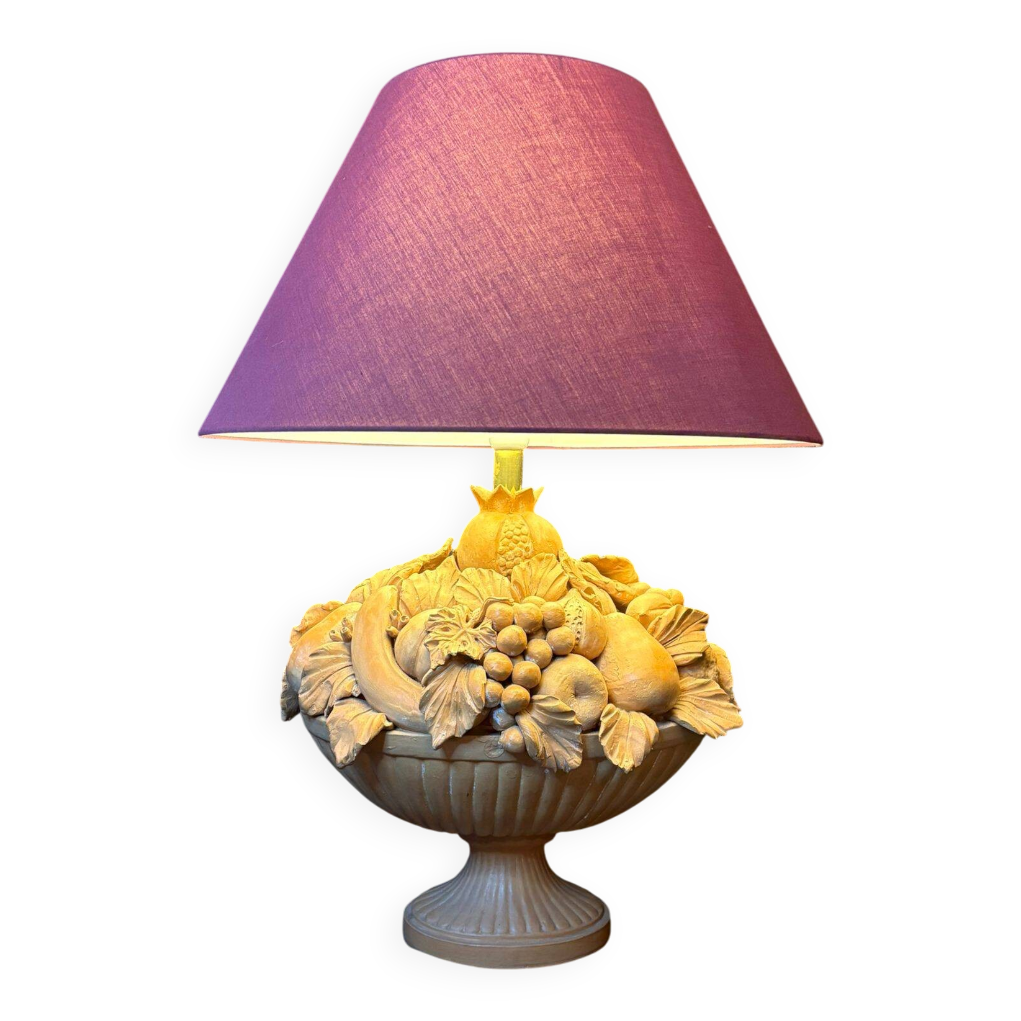Clay fruit bowl lamp