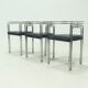 Set of 3 Chromed Steel Dining Chairs, France 1970s