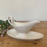 Creil and Montereau porcelain sauce boat
