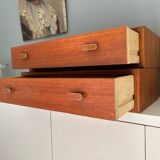 pair of teak wall-mounted bedside tables - Denmark 1960s