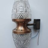 Vintage brass wall sconce with two glass globes