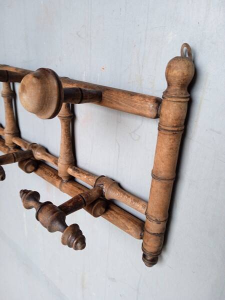 Bamboo style wooden wall coat hook ep 1940