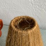 Vintage ceramic and raffia lamp