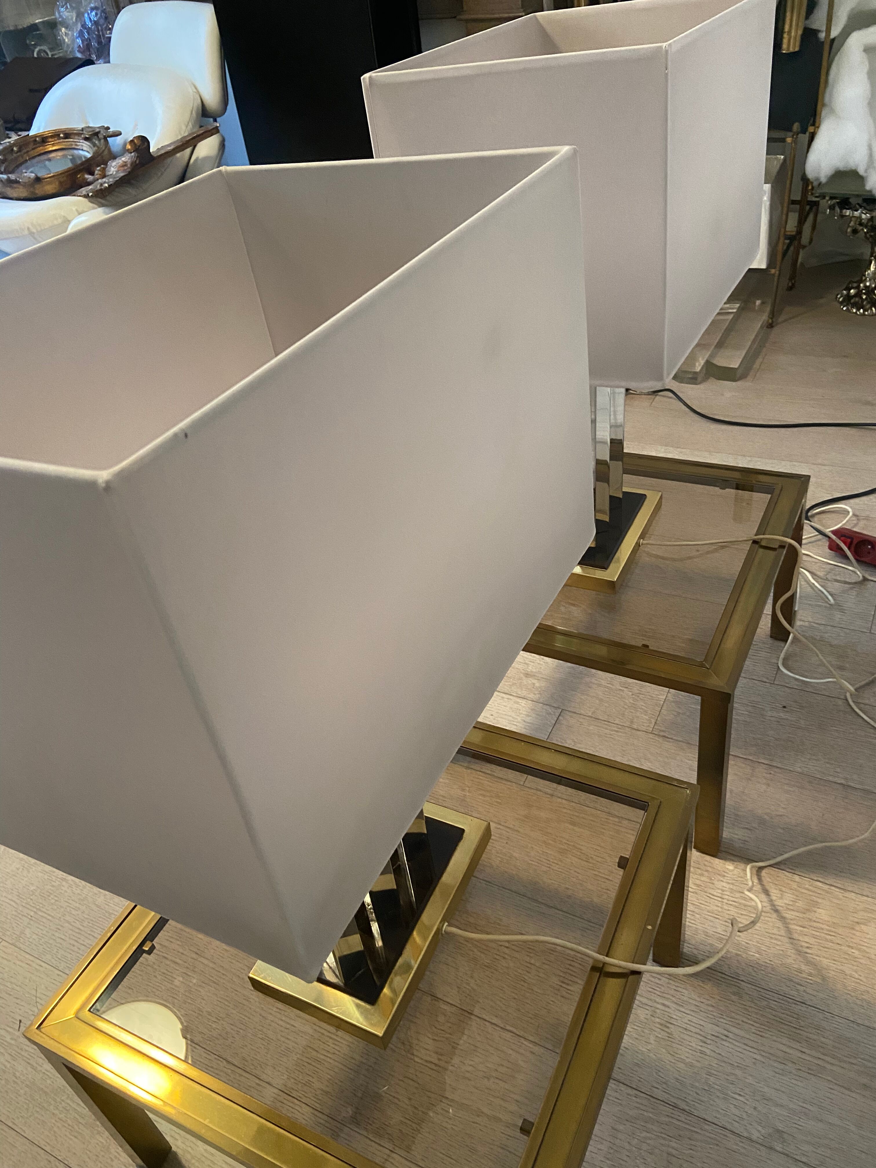 Pair of Romeo Rega lamps, signed