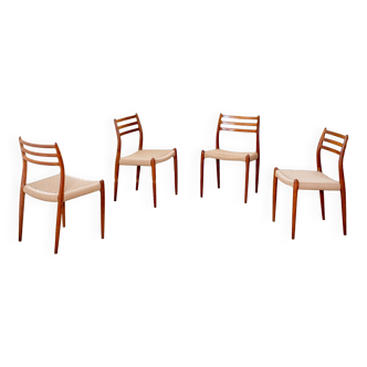 4x Niels O. Møller chair Model 78 in Teak