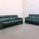 Green leather 3-seater 'DS-70' sofa by De Sede, 1980s