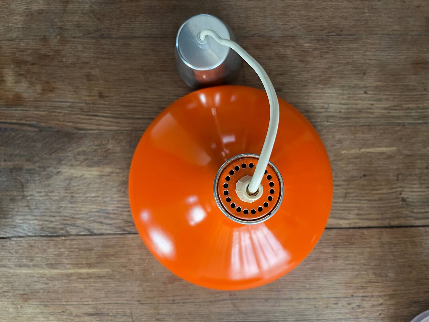 Space age orange 70s pendant light