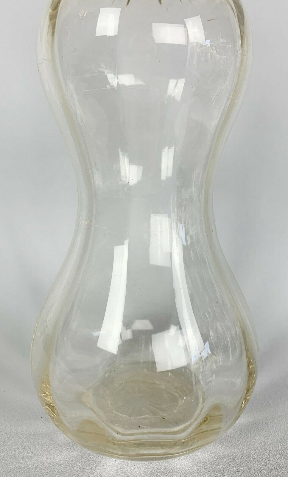 Blown glass carafe and silver frame