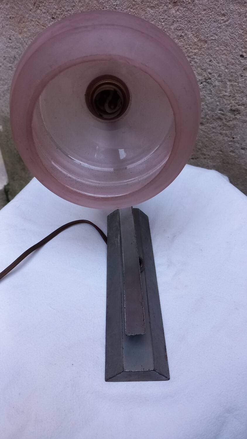 Vintage pink opaline wall lamp