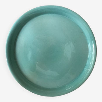 Assiette plate céramique turquoise