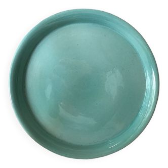 Assiette plate céramique turquoise