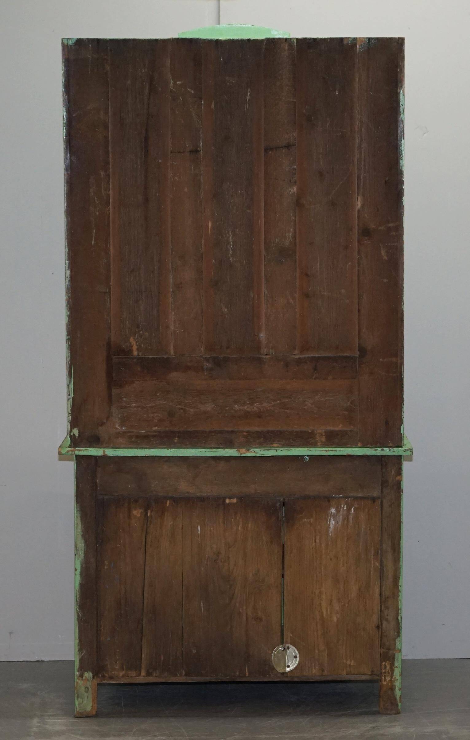 Victorian Green Patinated Buffet, Library or Cabinet