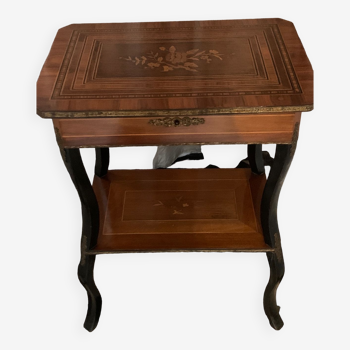 Napoleon 3 marquetry and bronze side table