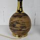 Large midcentury pencil reed rattan bamboo and brass table lamp Italy 1970s