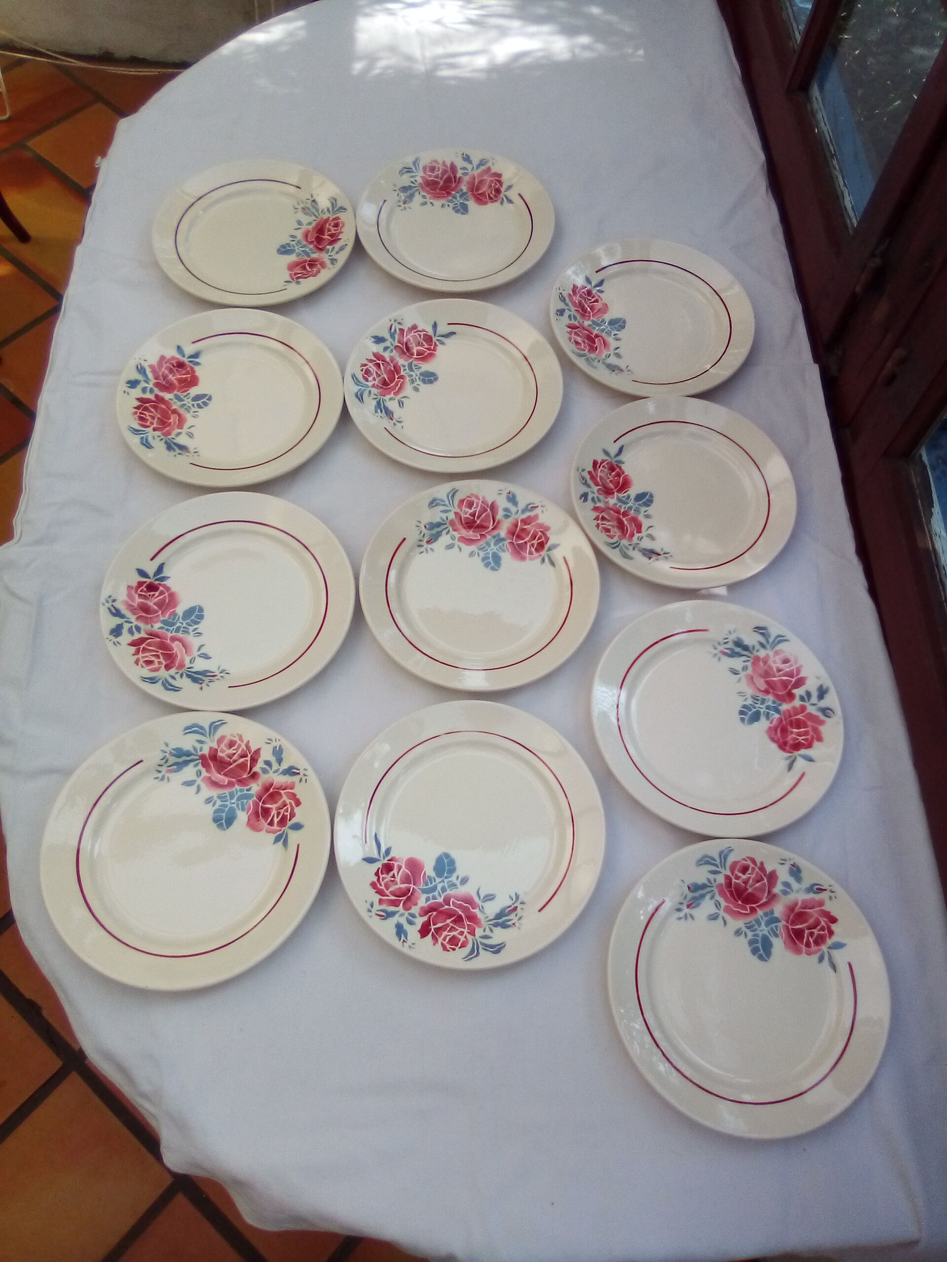 12 old Badonviller plates