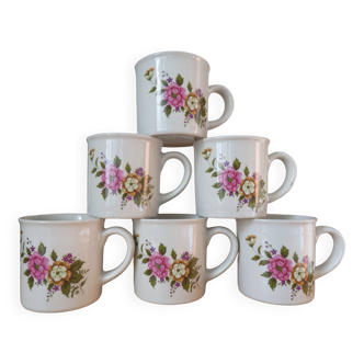 Lot de 6 mugs vintage chi kiang stoneware