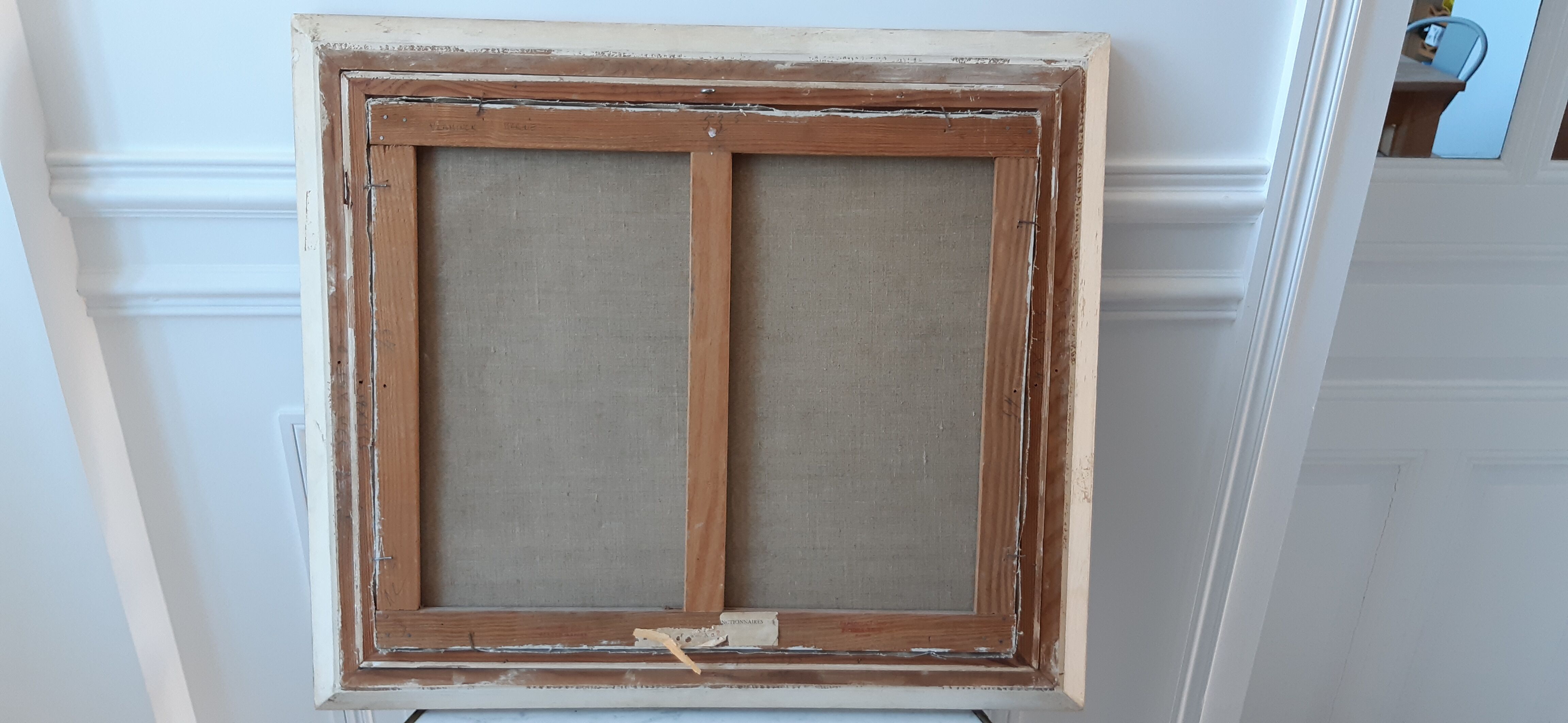 Tableau huile sur toile voilier signé vintage