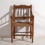 Fauteuil ancien en bois massif (c.1940) #4