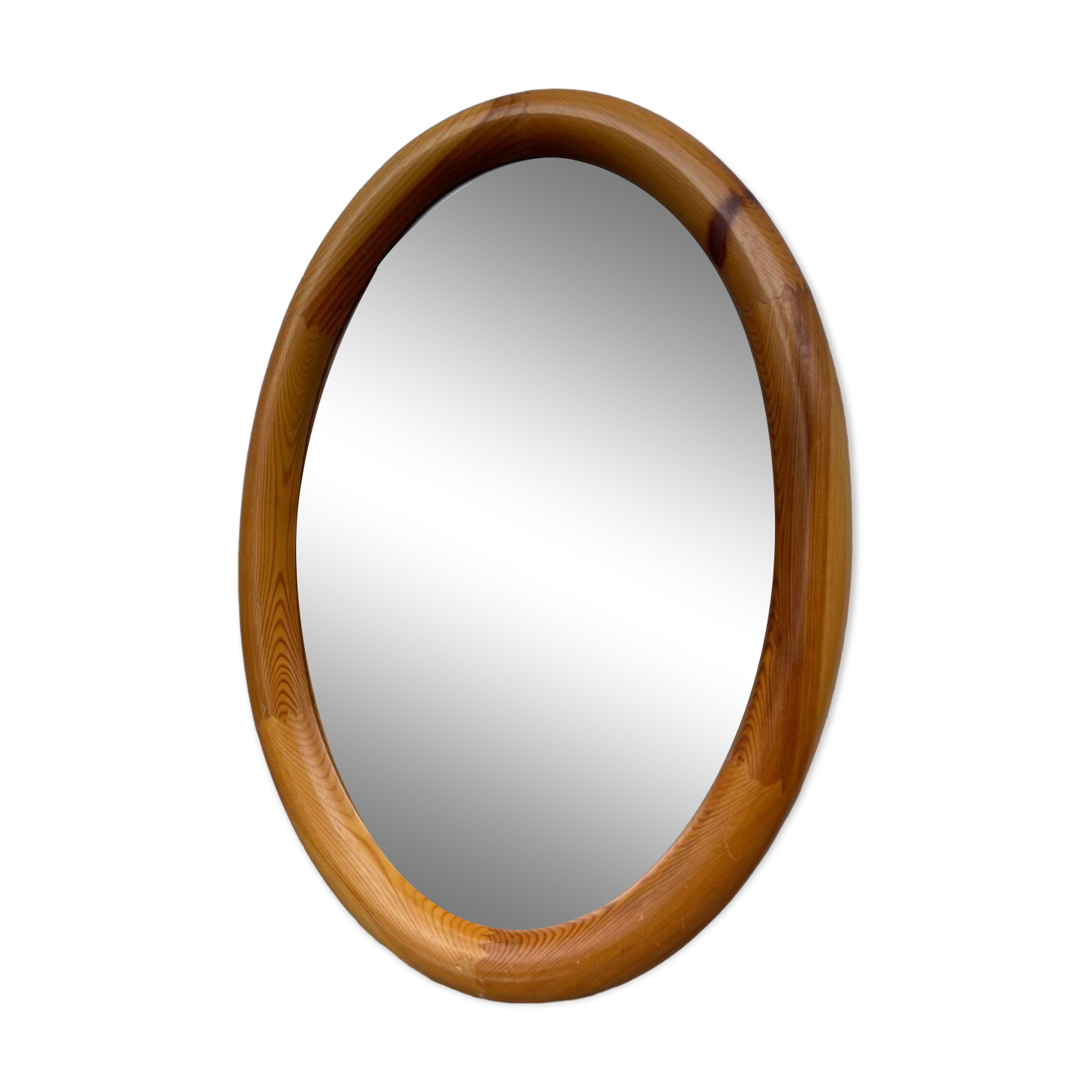 Oval pine mirror 1980 Regain