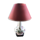 Old ceramic lamp art de Rodez in red burgundy vintage lampshade