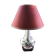 Old ceramic lamp art de Rodez in red burgundy vintage lampshade