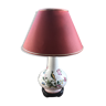 Old ceramic lamp art de Rodez in red burgundy vintage lampshade
