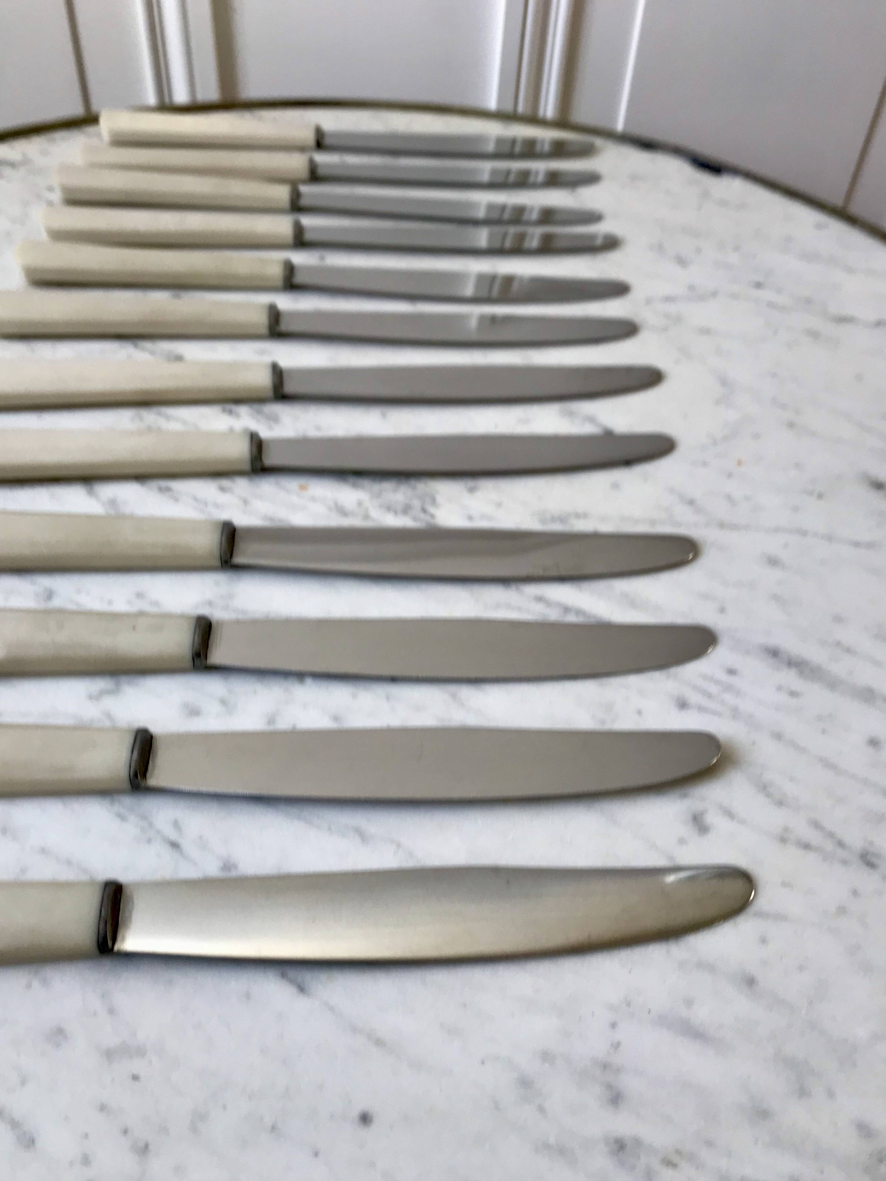 set of 12 bakelite knives from the 60s