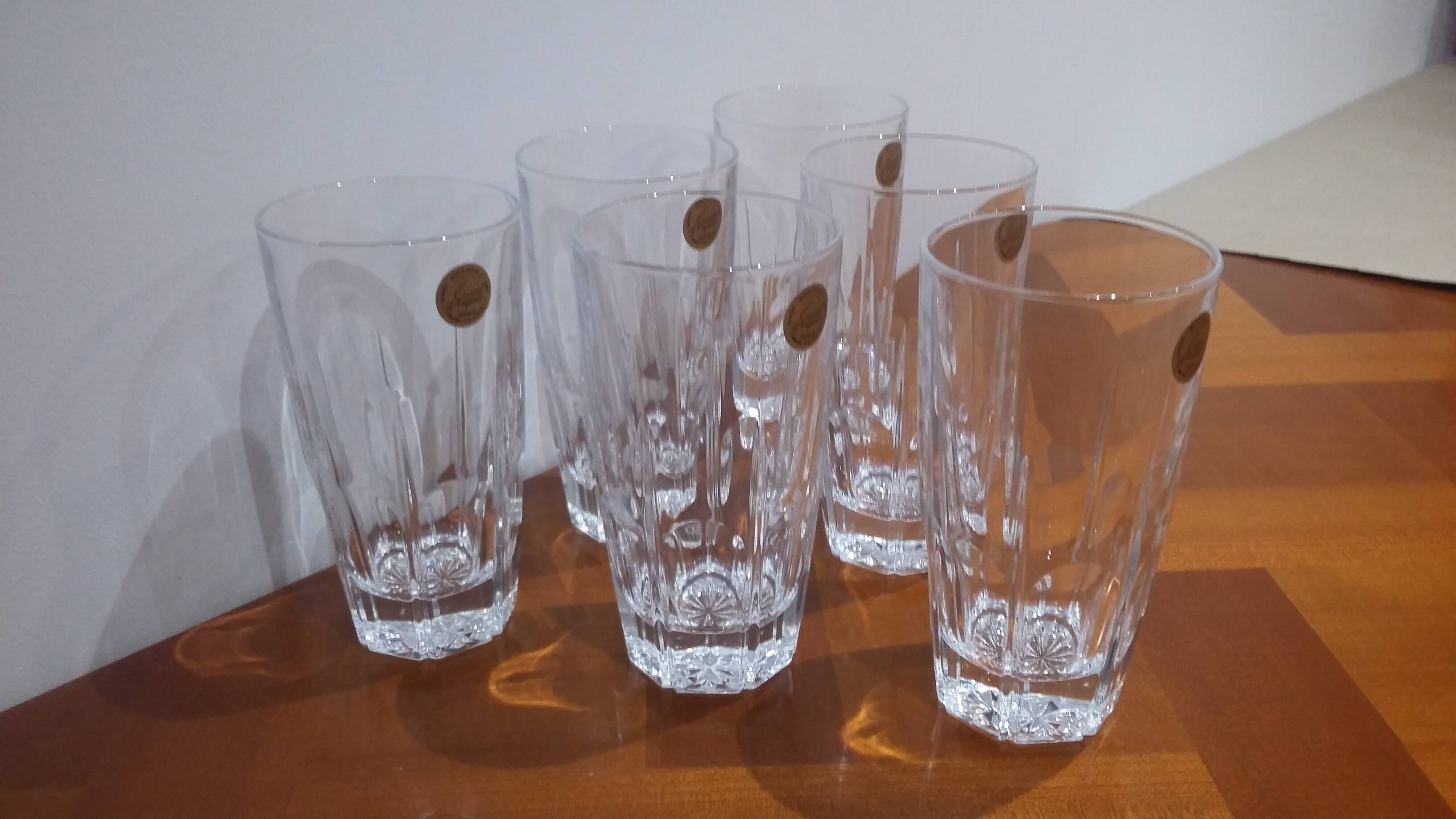 Très Joli Coffret De 6 Verre A Eau Ou Orangeade Bergerac En Cristal D'arque
