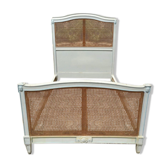 Lacquered bed and canné louis xvi style