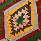 Tapis Kilim tribal tissé à la main 5x7, 155x232Cm