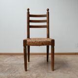 Set of 14 mid-century french rush farmhouse dining chairs