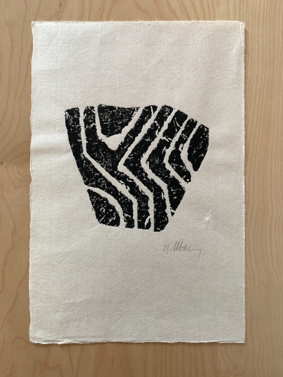 Original slate print on Japan by Raoul UBAC, Sillon II, 1975