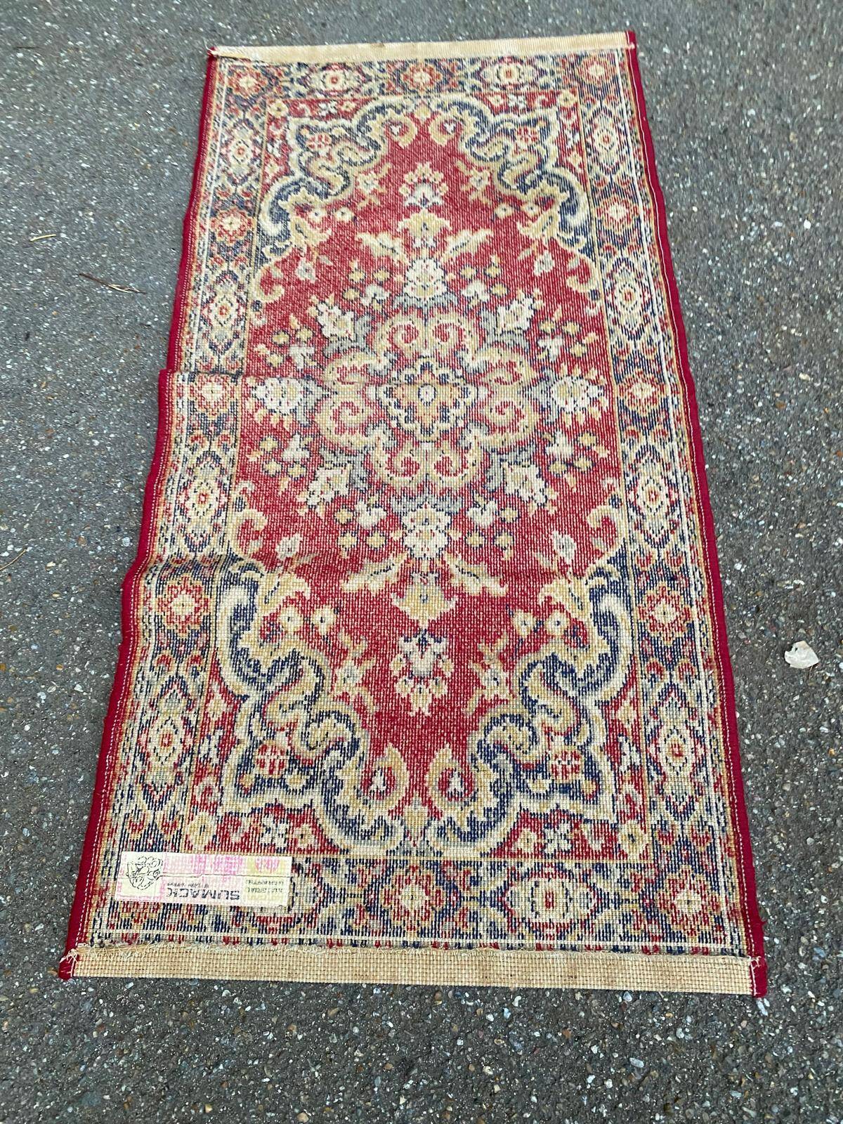 Sumack burgundy Persian rug 62x125cm