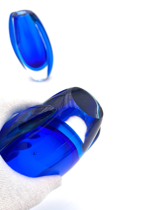 Paire Vases Murano Sommerso Multicouches - État Galerie - Flávio  Poli