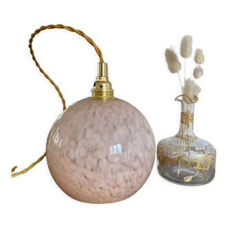 Walker with vintage pink clichy glass globe