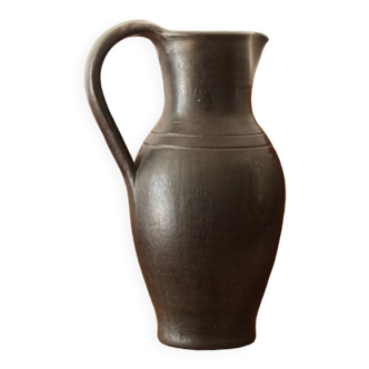 Black ceramic pitcher