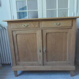 Vintage shallow oak sideboard, 2 drawers, 2 doors, 1 shelf.