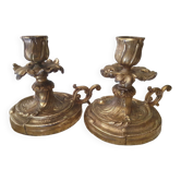 Paire de bougeoirs baroque