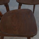 Set of 7 oak and beech plywood chairs