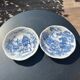 Lot - 2 plates in Gien blue pattern