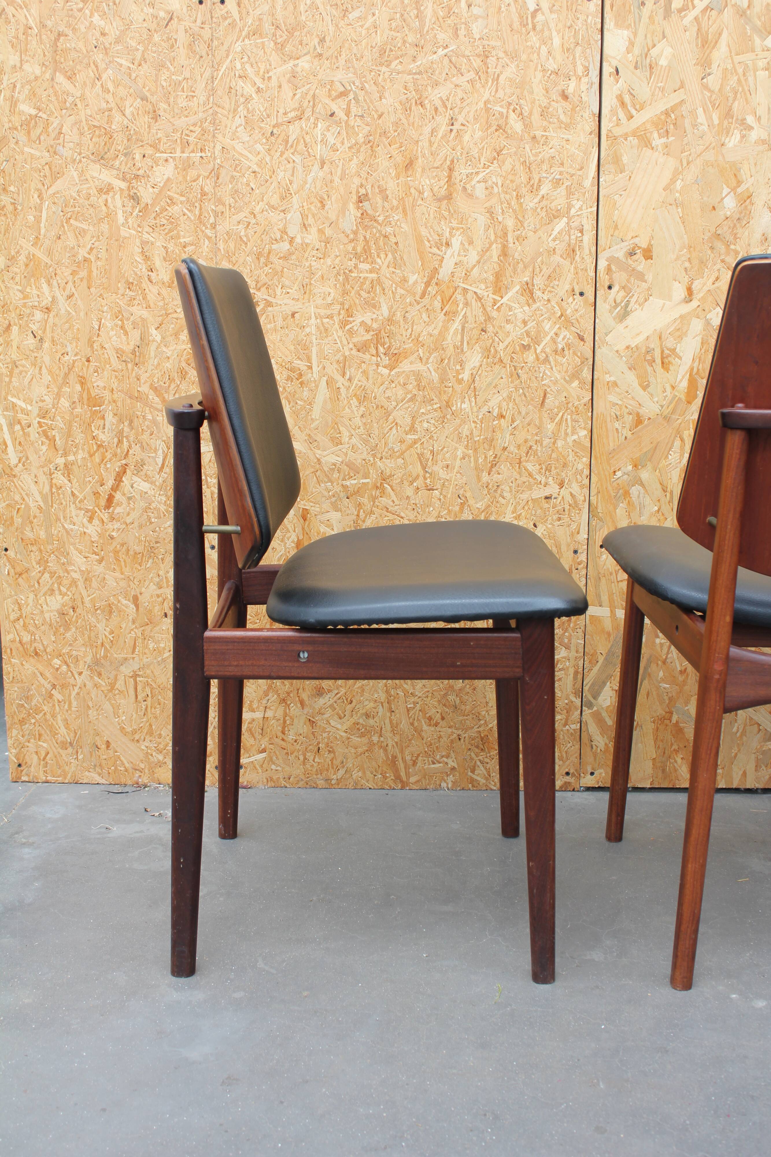 4 vintage Danish Arne Hovmand Olsen chairs