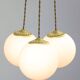Mid-Century Italian Brass & Opaline Cluster of Lamps