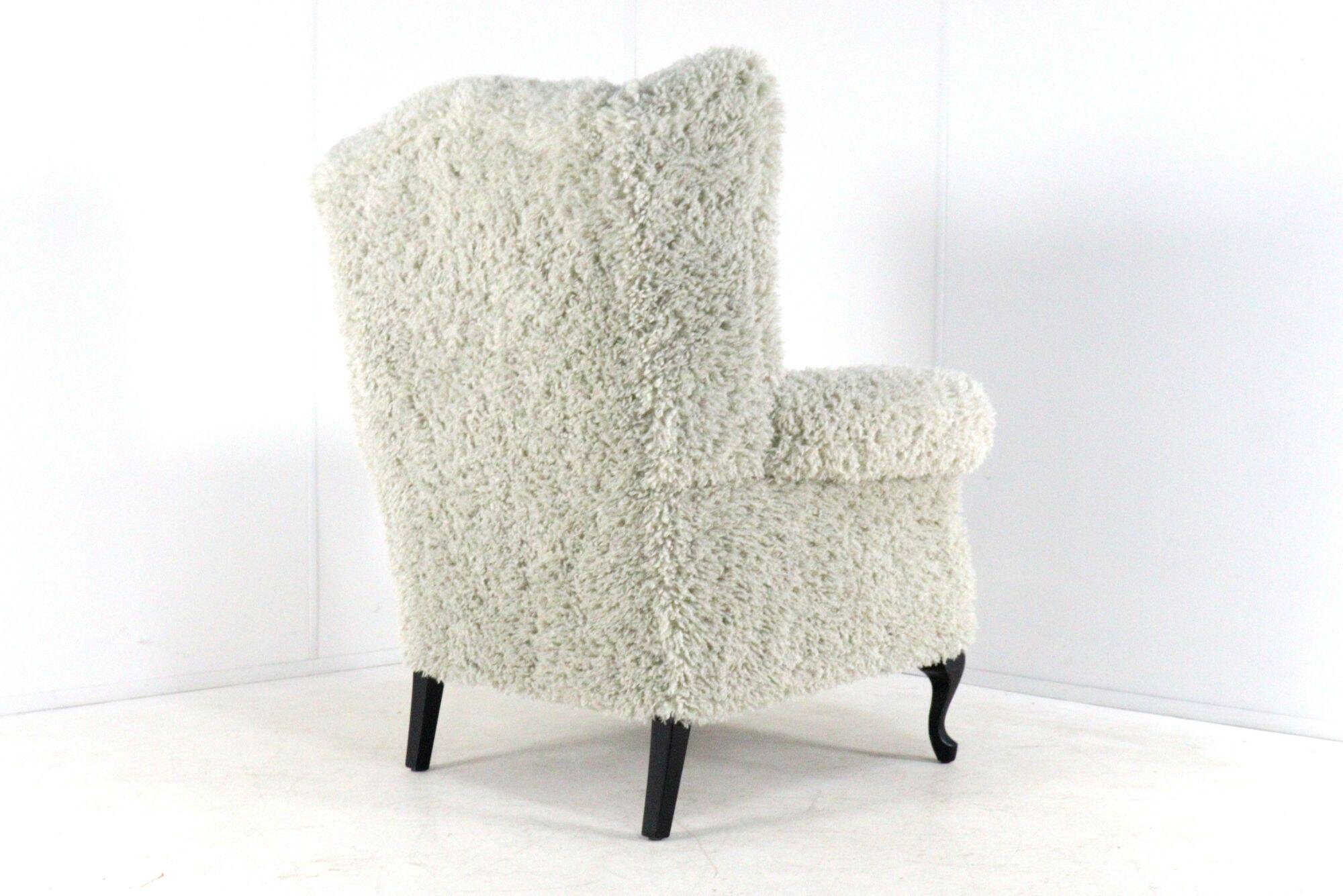 Armchair grey Doodle Retro Fully Restored - new upholstery