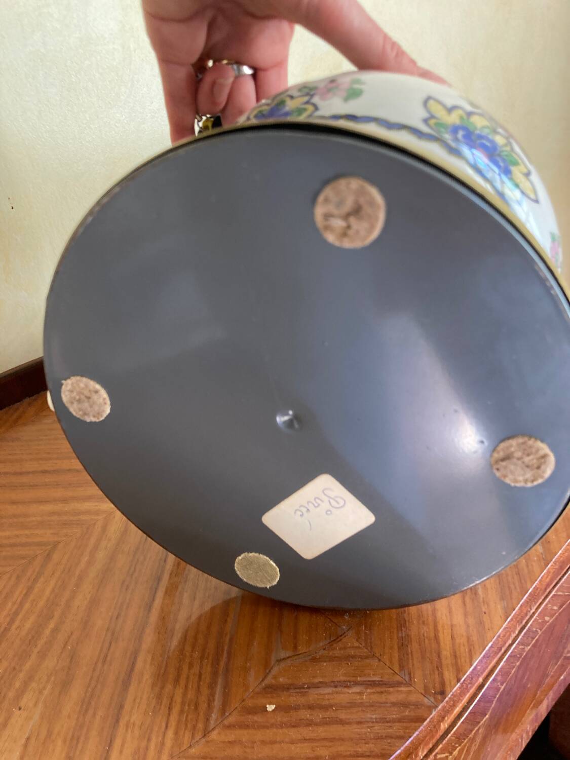 Porcelain and brass lamp base H 41cm