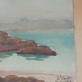 Pair of watercolors by Saint Gast, 1947, signed FG