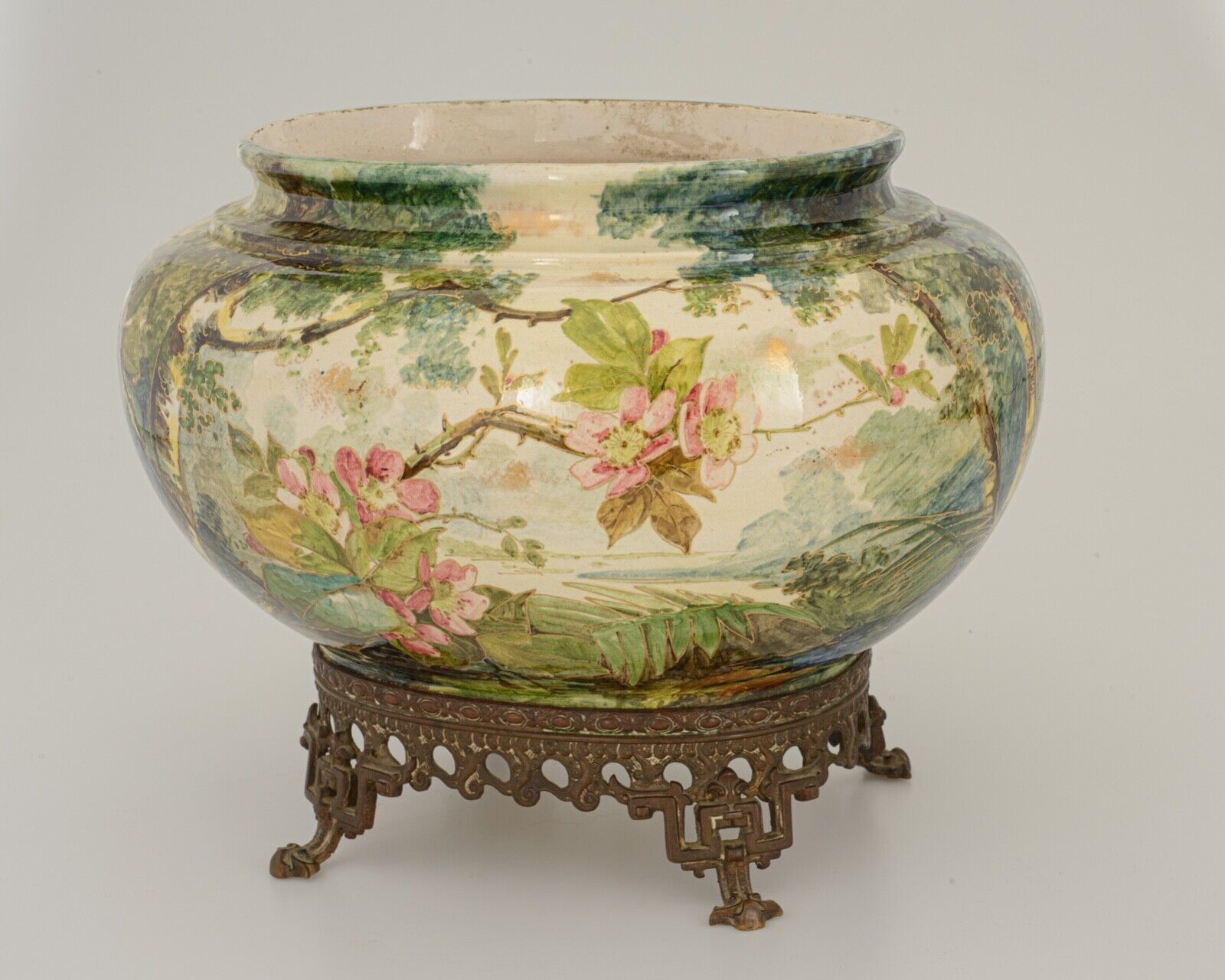 Cache pot slip impressionist 1900 japanese base montigny nineteenth